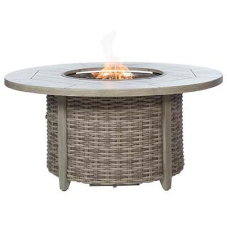 Fire Pit with Woven Base