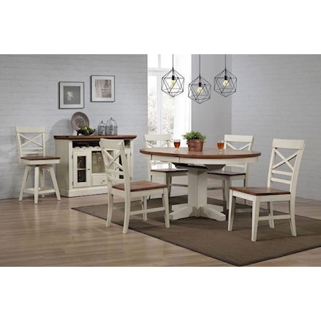 Oval Dining Table and X Back Chairs