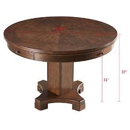 52" Round Counter Fliptop Table
