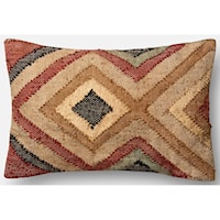 13" X 21" Cover Only Rust / Beige Jute | Cotton  Pillow