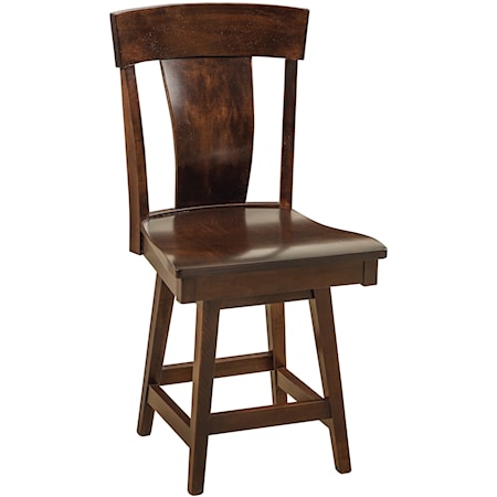 Swivel Counter Height Stool - Wood Seat