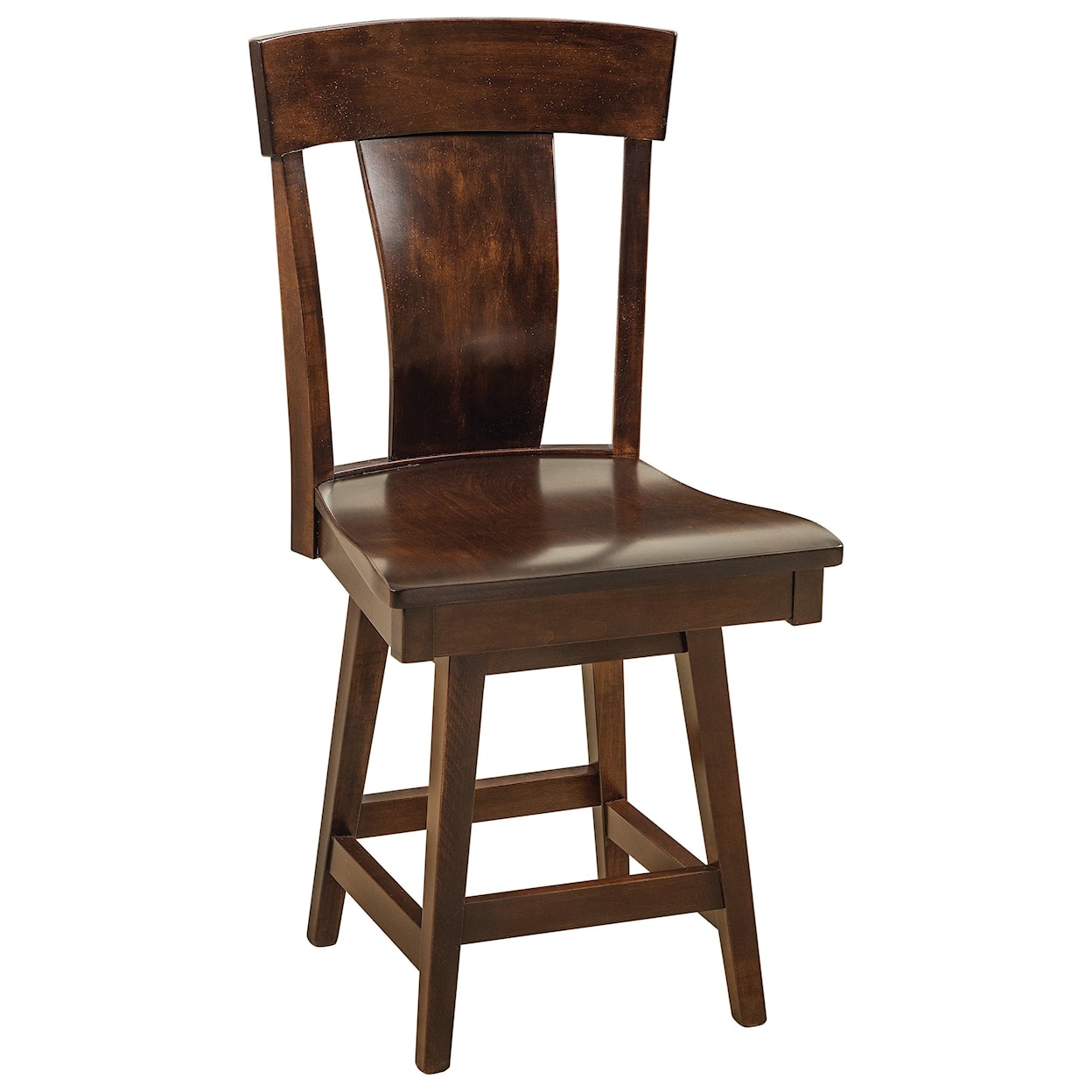 F&N Woodworking Baldwin Swivel Bar Stool - Wood Seat