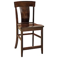 Stationary Counter Height Stool - Leather Seat