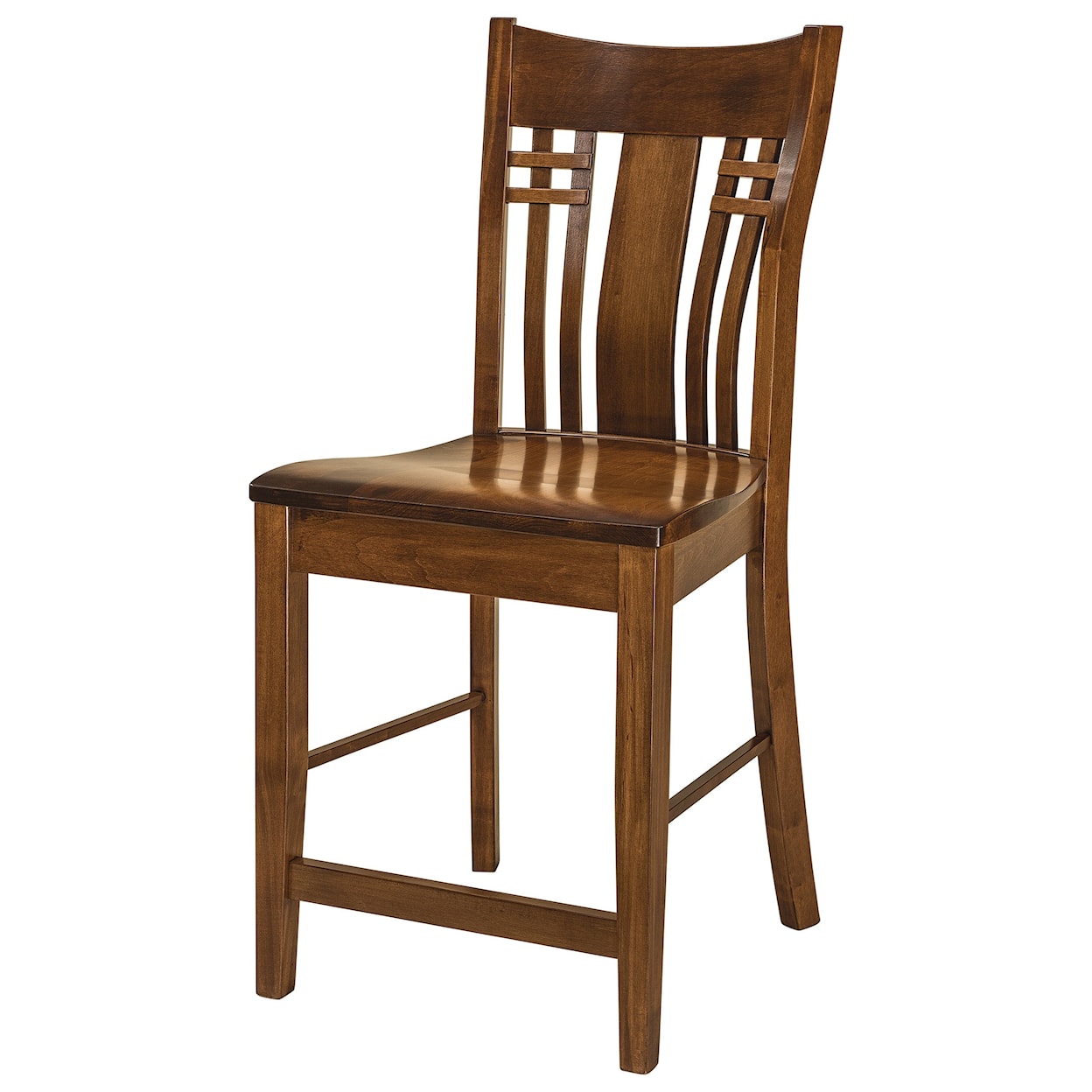 F&N Woodworking Bennet Stationary Bar Stool - Wood Seat