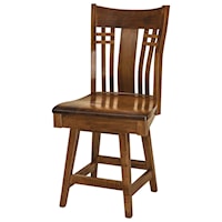 Swivel Bar Stool - Wood Seat