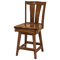 Swivel Counter Height Stool - Wood Seat