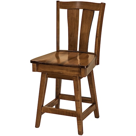 Swivel Counter Height Stool - Leather Seat