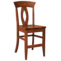 Stationary Bar Stool - Wood Seat