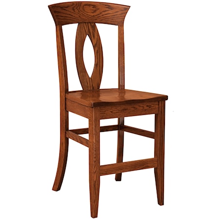 Stationary Bar Stool - Wood Seat