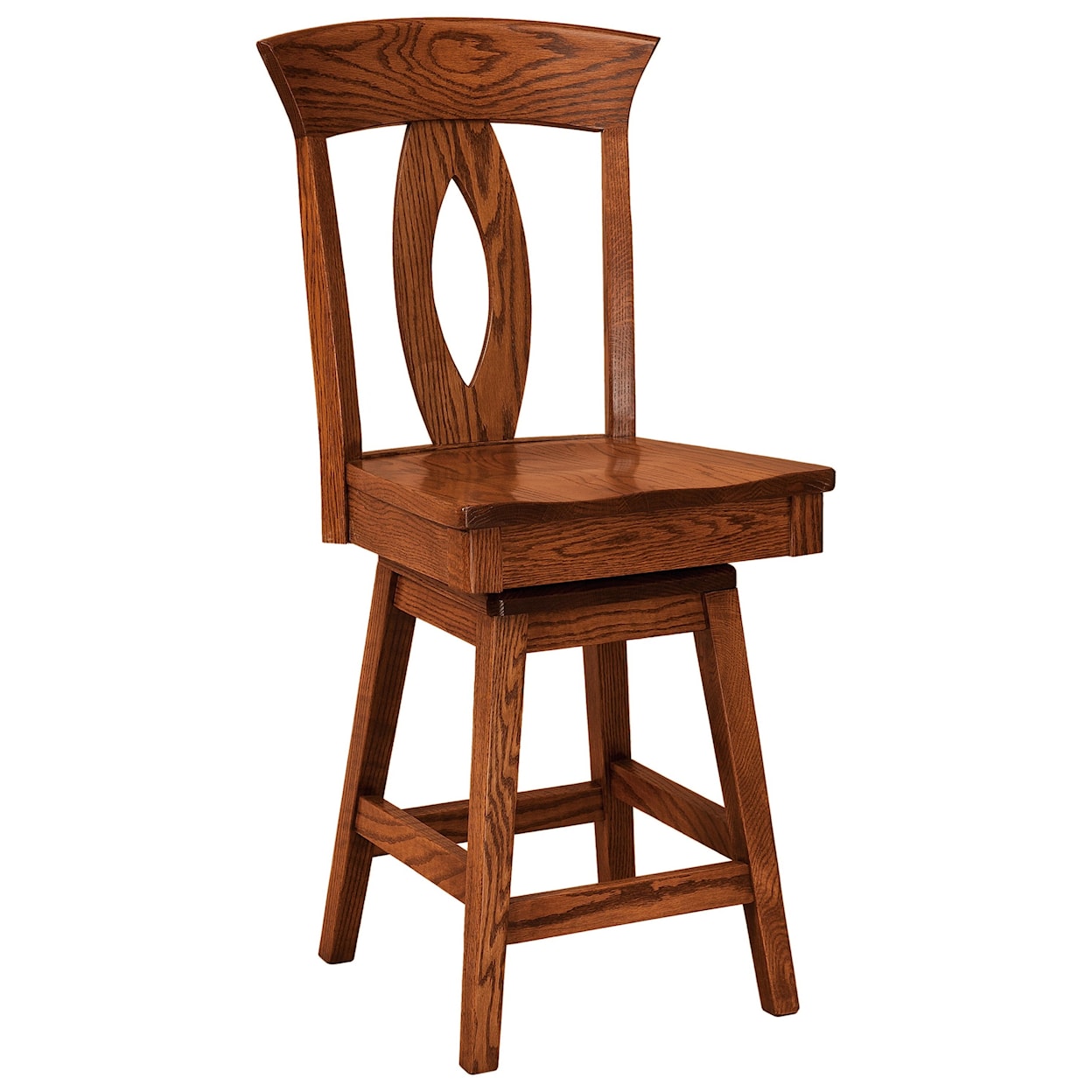 F&N Woodworking Brookfield Swivel Bar Stool - Wood Seat