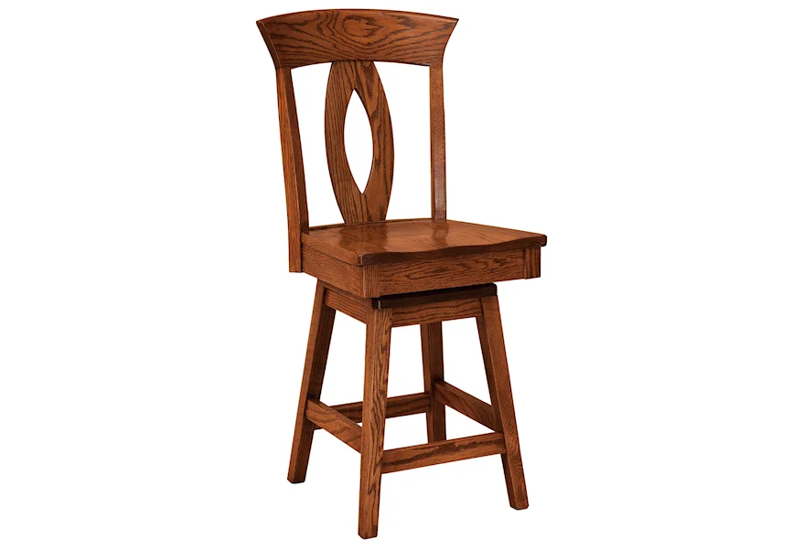 Brookfield Swivel Bar Stool - Fabric Seat by F&N Woodworking at Mueller Furniture