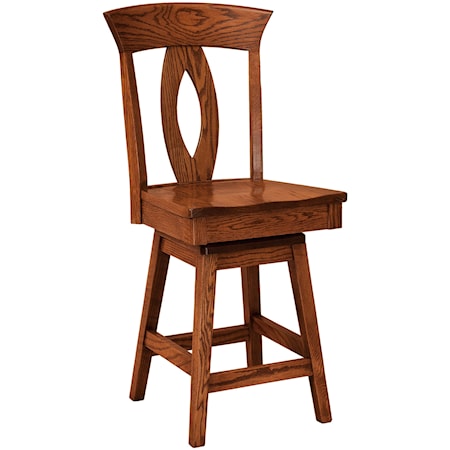 Swivel Counter Height Stool - Leather Seat