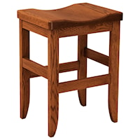 Bar Stool 24" Height - Leather Seat