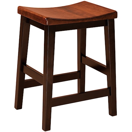 Bar Stool 24" Height - Wood Seat