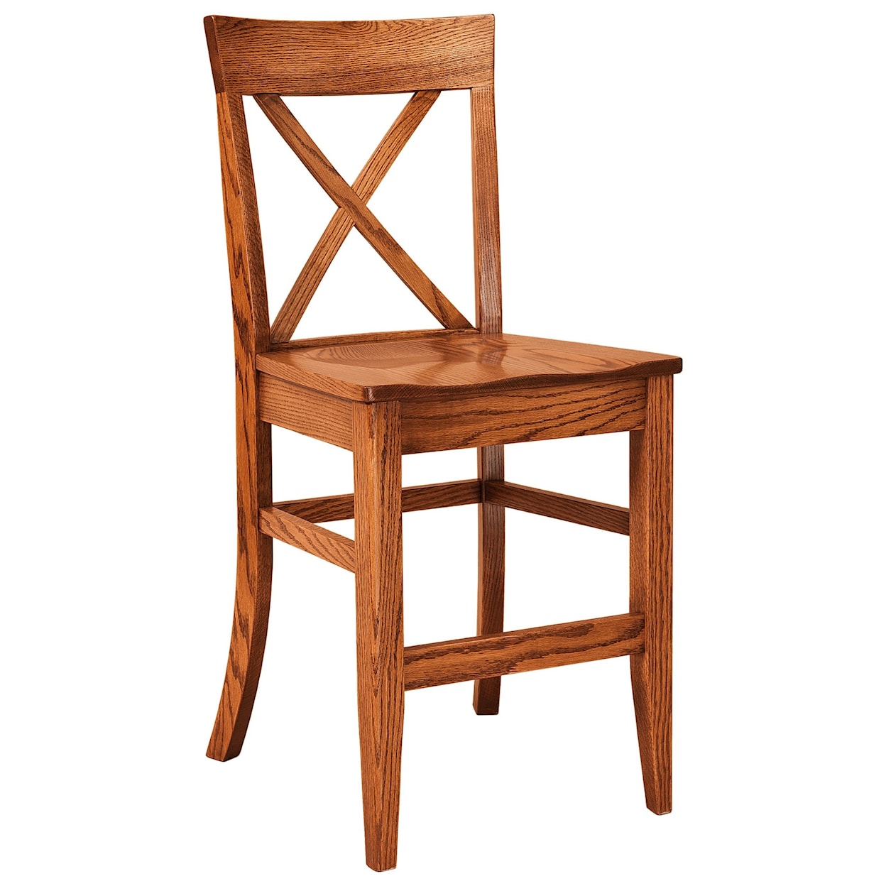F&N Woodworking Frontier Stationary Bar Stool - Wood Seat