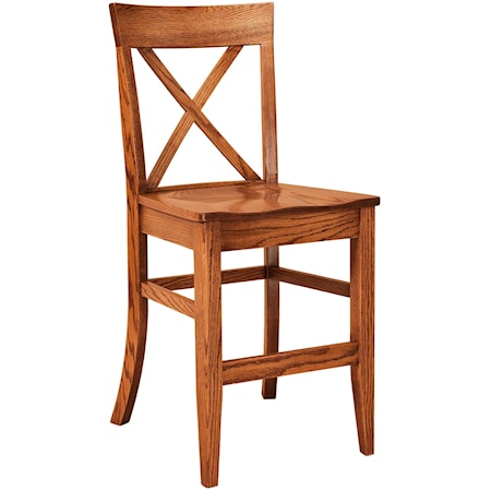 Stationary Bar Stool - Wood Seat