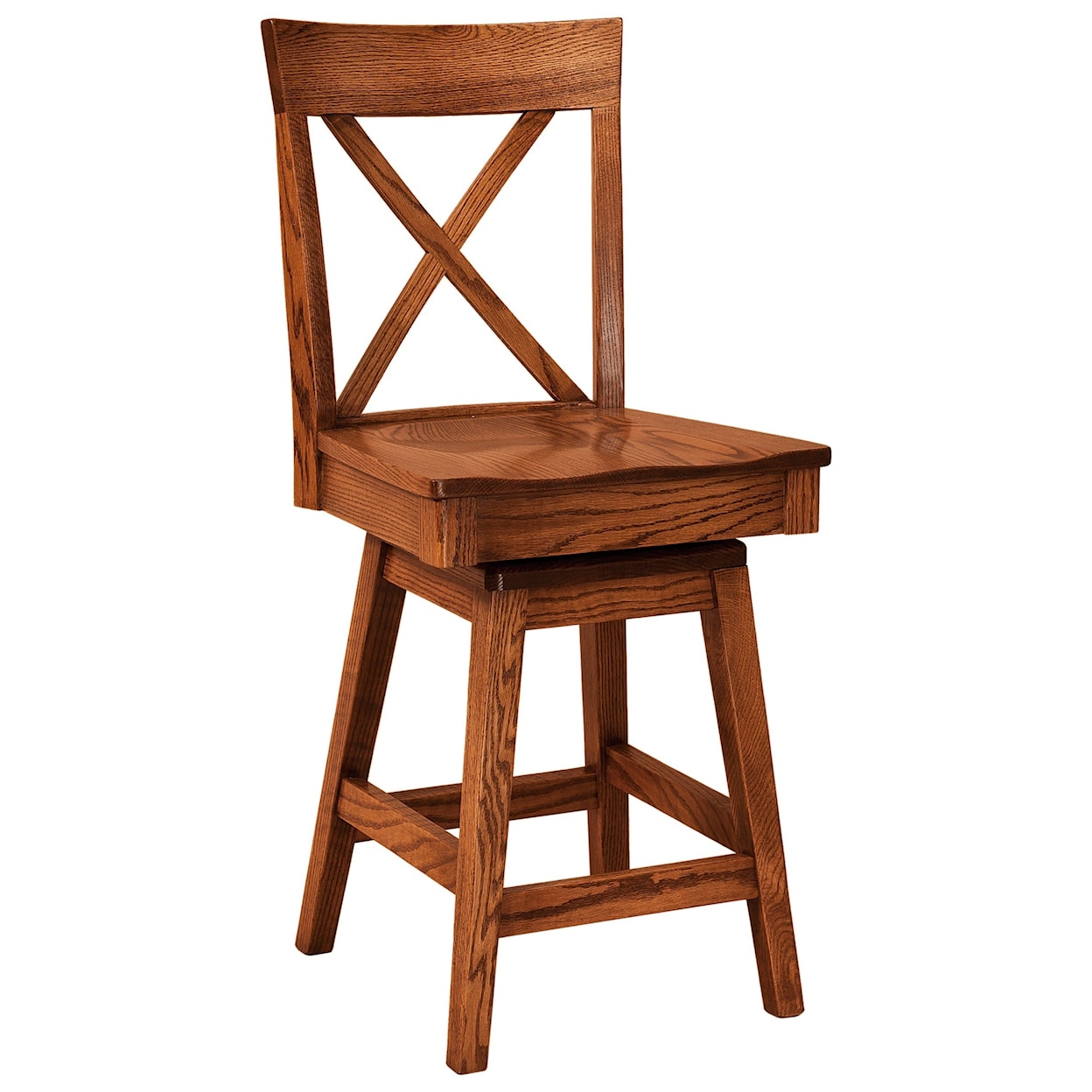 F&N Woodworking Frontier Swivel Bar Stool - Wood Seat