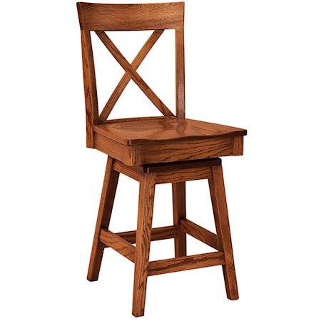 Swivel Counter Height Stool - Wood Seat