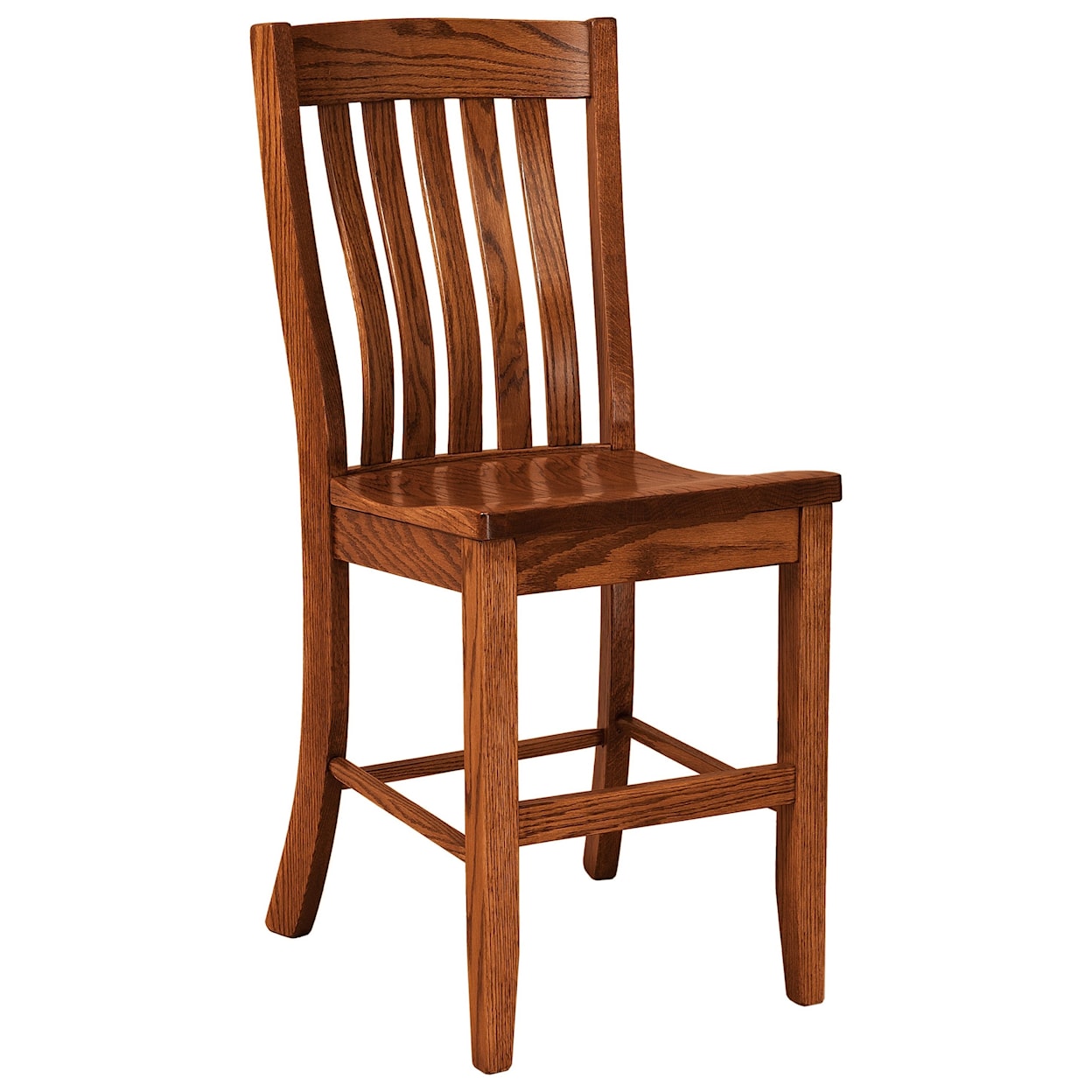 F&N Woodworking Houghton Stationary Bar Stool - Wood Seat
