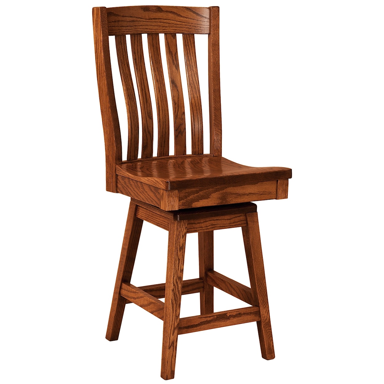 F&N Woodworking Houghton Swivel Bar Stool - Wood Seat