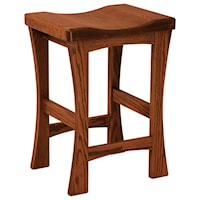 24" Height Bar Stool - Leather Seat