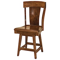 Swivel Counter Height Stool - Leather Seat