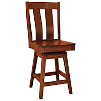 Swivel Counter Height Stool - Wood Seat