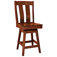 Swivel Bar Stool - Wood Seat