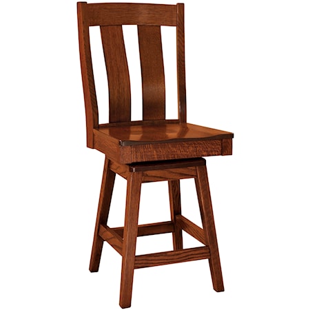 Swivel Bar Stool - Leather Seat