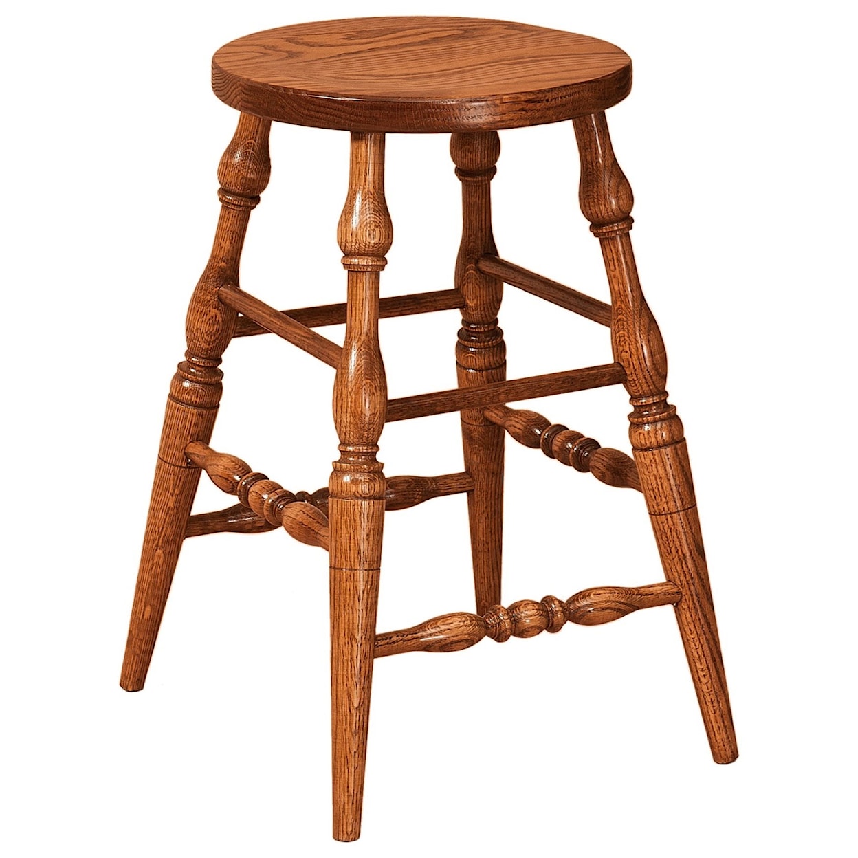 F&N Woodworking Scoop 24" Height Stationary Bar Stool - Wood Seat