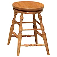 24" Height Swivel Bar Stool - Wood Seat