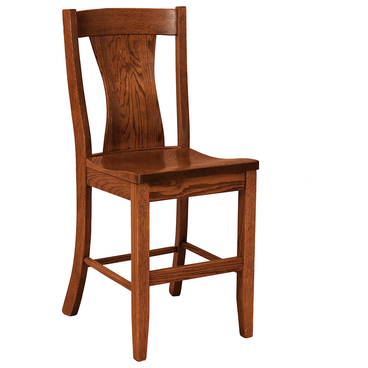 F&N Woodworking Westin Stationary Bar Height Stool - Wood Seat