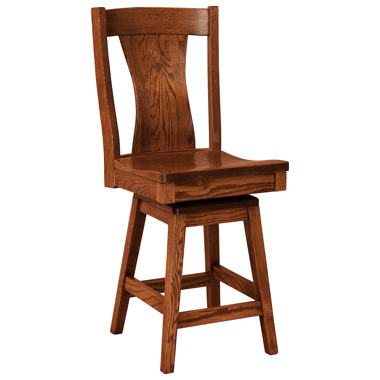 F&N Woodworking Westin Swivel Bar Height Stool - Wood Seat