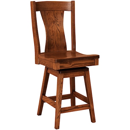 Swivel Bar Height Stool - Leather Seat