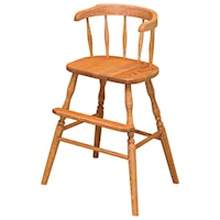 Stationary Bar Stool - Wood Seat