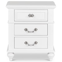 Transitional 3-Drawer Nightstand