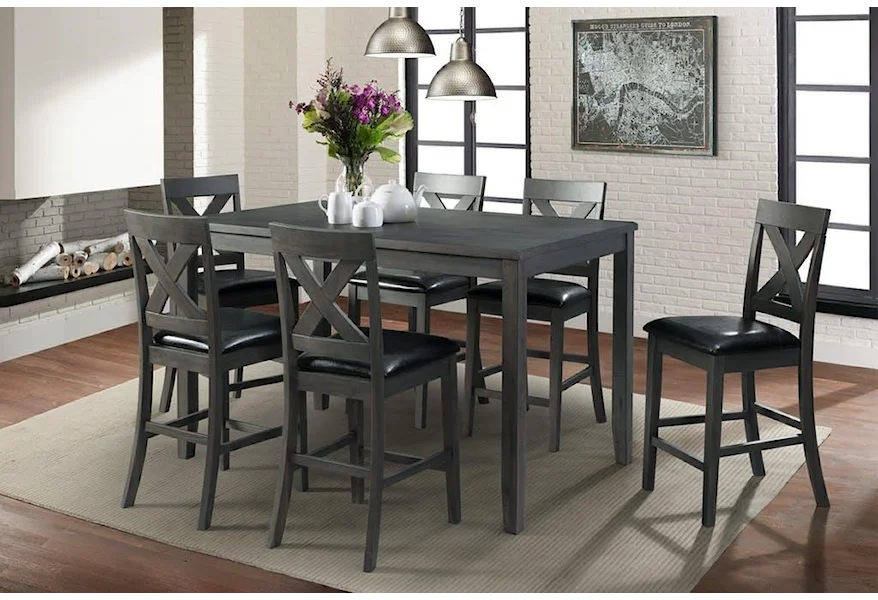 Alex Gray 7 Pc Dining Group by Elements at Royal Furniture