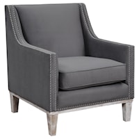 Contemporary Accent Chair with Exposed Wood Legs