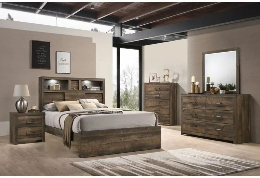 Bailey Music 6 Piece Queen Bookcase Bedroom Set by Elements International at Sam's Furniture Outlet