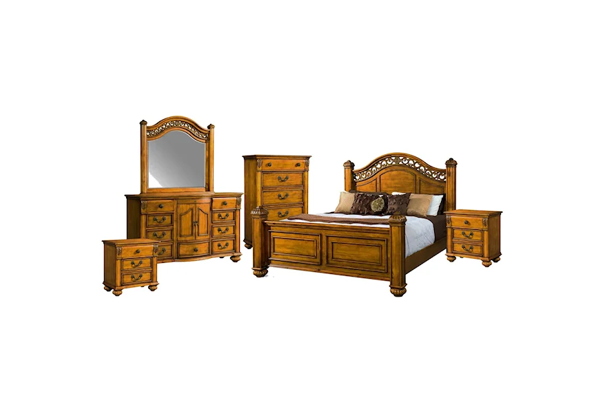 Barkley Square King Poster 6-Piece Bedroom Set by Elements at Royal Furniture