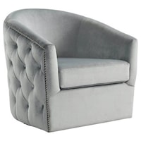 Transitional Swivel Chair with Nailhead Trim