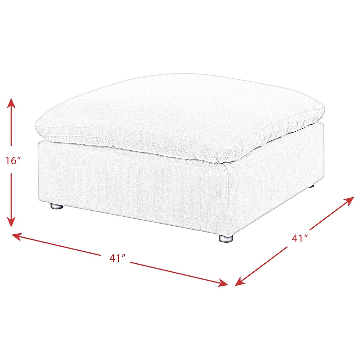 Elements International Cloud 9 Square Ottoman