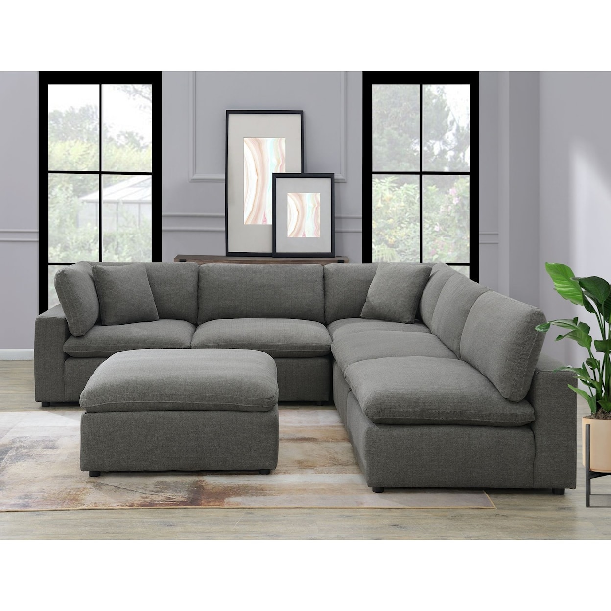 Elements International Cloud 9 Modular Sectional Sofa