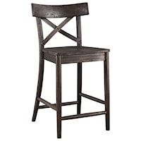 Rustic 24" Counter Height Stool with X-Back Design