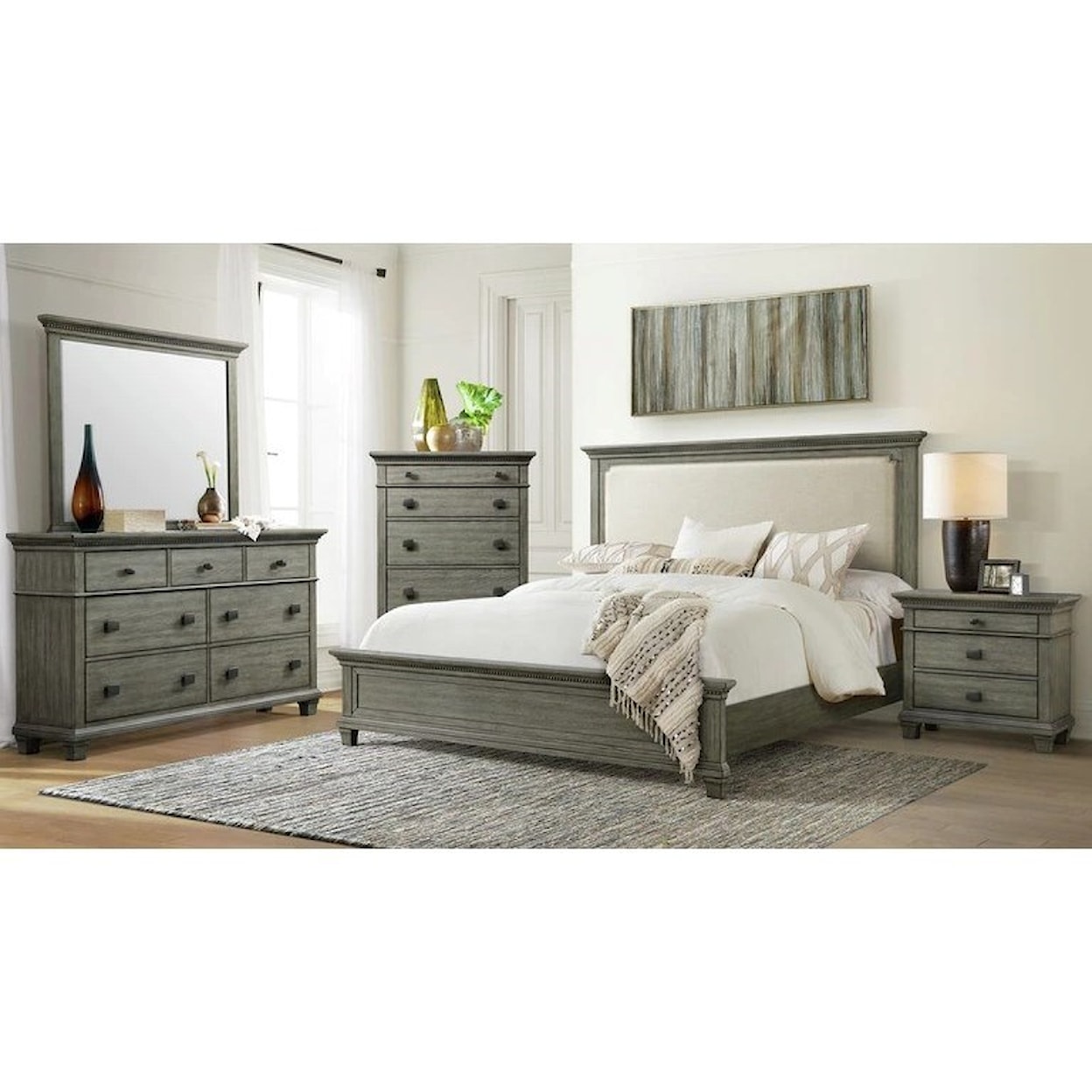 Elements International Crawford CW Queen Panel Bed