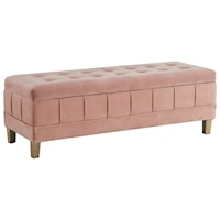 Rectangular Velvet Tufted Storage Ottoman with Tufted Top