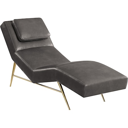Chaise with Gold Base