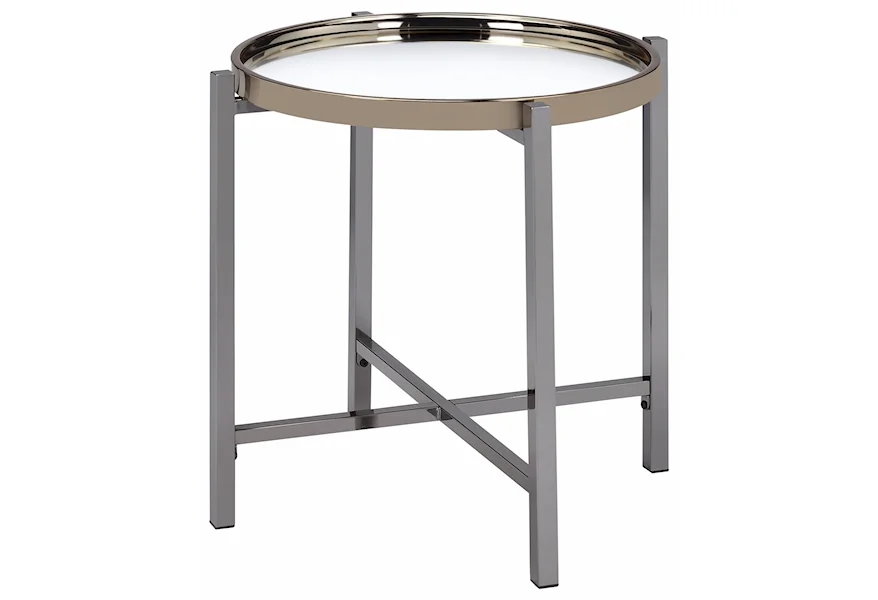 Edith Round End Table by Elements at Royal Furniture