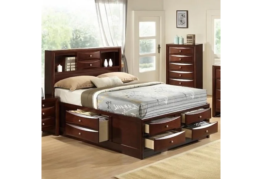 Emily King Storage Bed by Elements at Royal Furniture