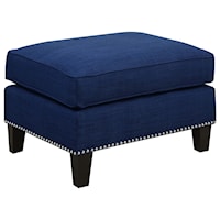 Transitional Ottoman with Nailhead Trim